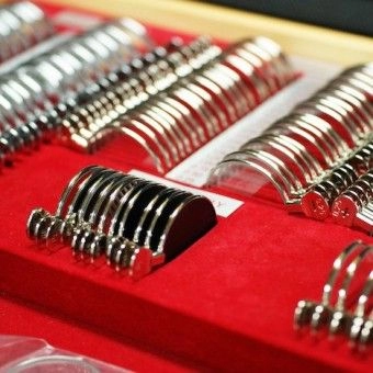 Test lens box 260 pcs. metal